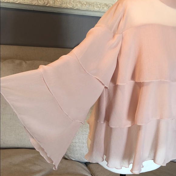 Zara Tops - Zara blush ruffle bell sleeve top size large